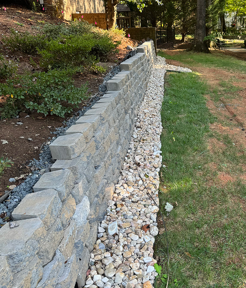 Retaining wall installation